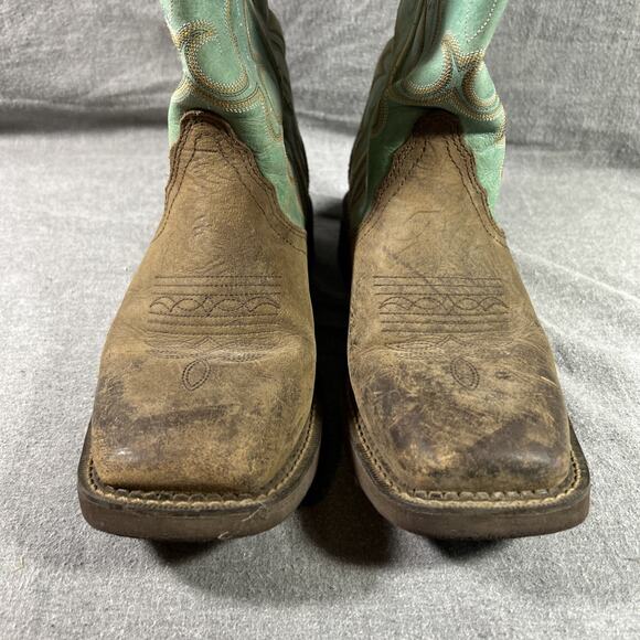 Justin Gypsy Raya Brown & Turquoise Leather Western Cowboy Boots L2904 Size 9B - Picture 4 of 14